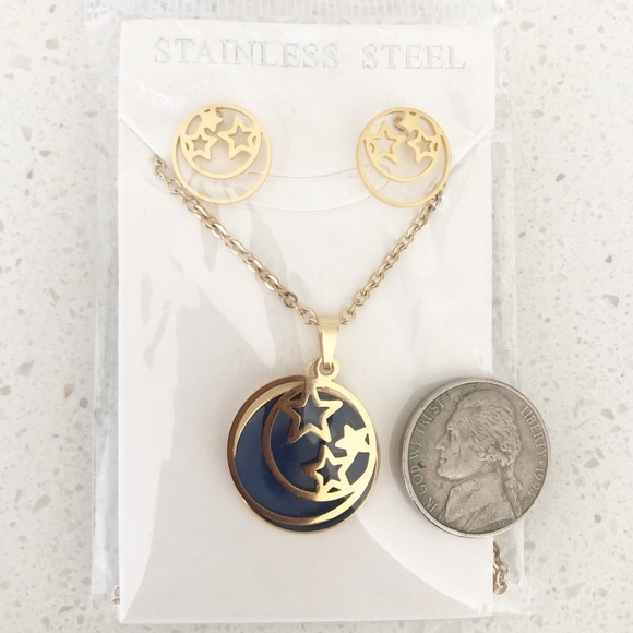 NEW Stainless Steel Necklace and Earrings Set - Picture 6 of 8